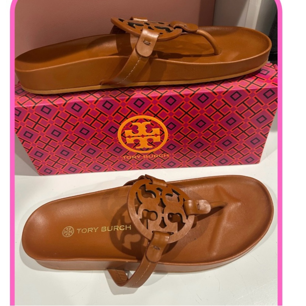 Tory Burch Tan Slide Sandals